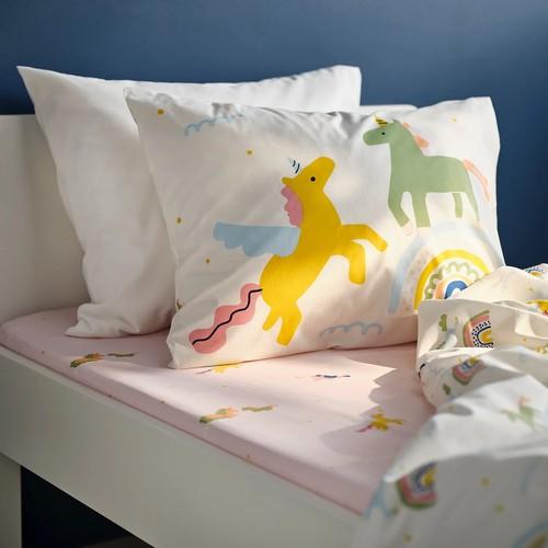 unico シーツセット シングル イケア（IKEA） ボックスシーツ ピンク/ユニコーン柄 シングル