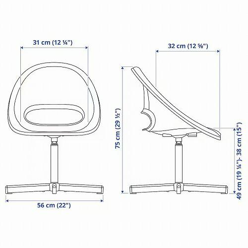 イケア（IKEA） SIBBEN スィッベン 子ども用デスクチェア ホワイト