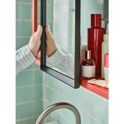 イケア（IKEA） ハンギングミラーフレーム チャコール 25x4.5x75cm