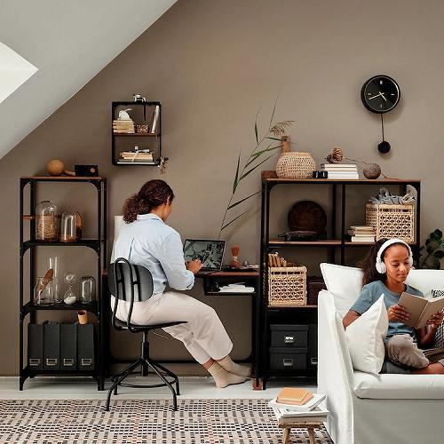 ビンテージ IKEA ウォールシェルフ IKEA イケア ウォールシェルフ ブラック パイン材 アンティーク