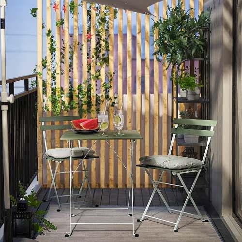 イケア（IKEA） 折りたたみ式テーブル 屋外用 ホワイト グリーン