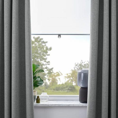 イケア（IKEA） 遮光カーテン1組 グレー 135x250cm m40536245