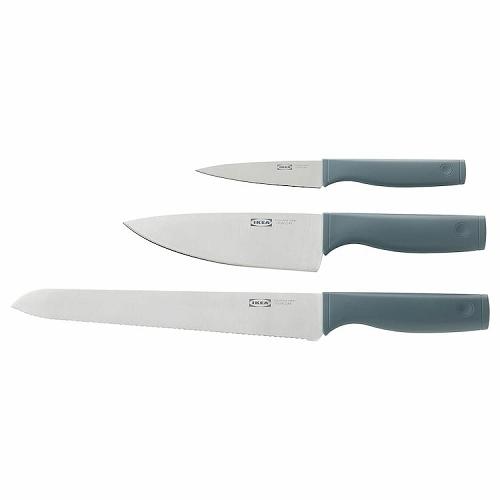 イケア（IKEA） ナイフ3本セット グレーターコイズ m40559581