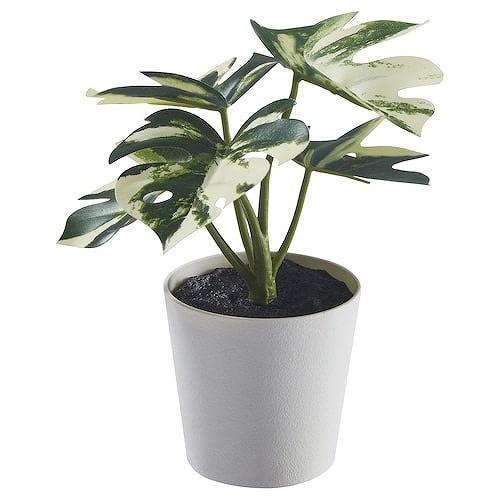 イケア（IKEA） 人工観葉植物 鉢カバー付き 室内 屋外用 モンステラ