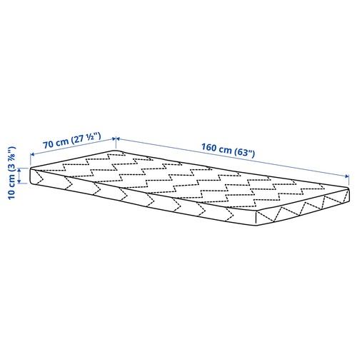 IKEA イケア フォームマットレス 子どもベッド用 ホワイト 70x160cm m40593759 UNDERLIG ウンデルリグの画像