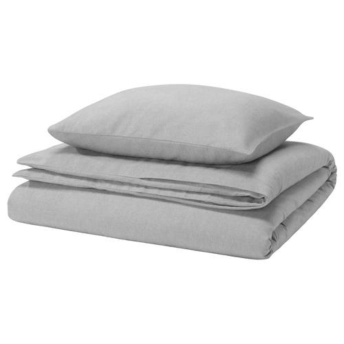 イケア（IKEA） 掛け布団カバー＆枕カバー グレー メランジ シングル