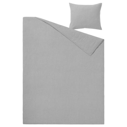 イケア（IKEA） 掛け布団カバー＆枕カバー グレー メランジ シングル