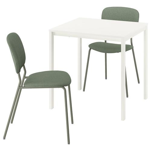 イケア（IKEA） テーブル＆チェア2脚 ホワイト ホワイト/グリーン