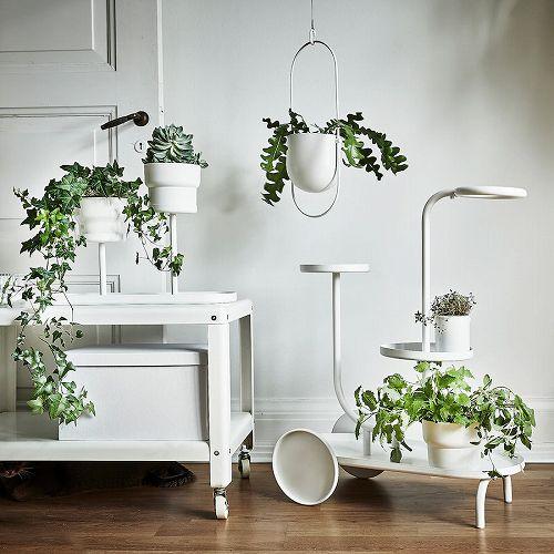IKEA イケア ハンギングプランター 室内 屋外用 4号 ホワイト 12cm