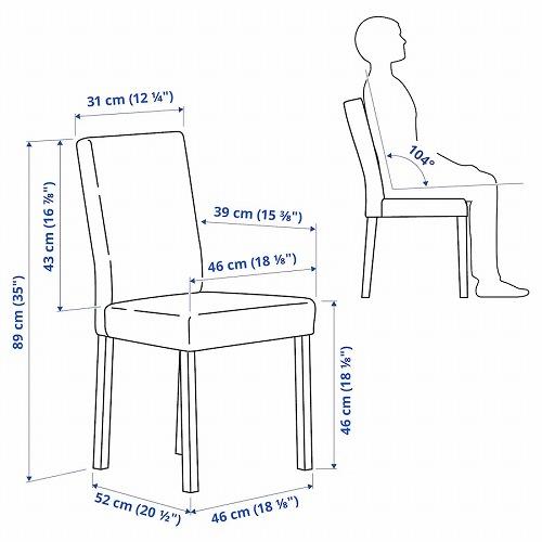 イケア（IKEA） チェア ホワイト 白 クニーサ ライトグレー m50500340