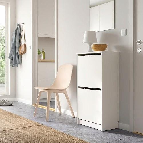 イケア（IKEA） シューズボックス2段 ホワイト 49x28x93cm m50530257