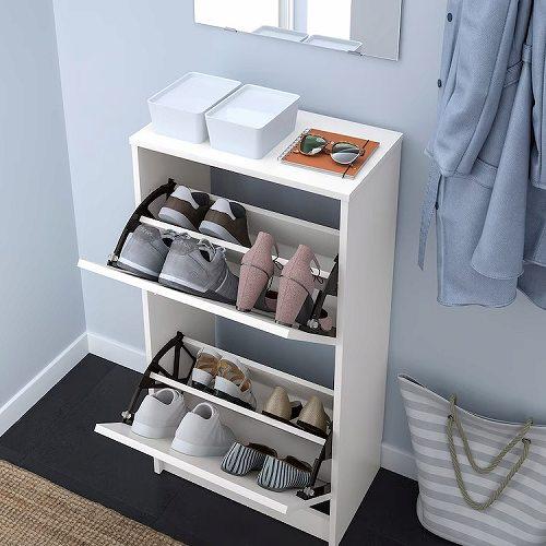 イケア（IKEA） シューズボックス2段 ホワイト 49x28x93cm m50530257