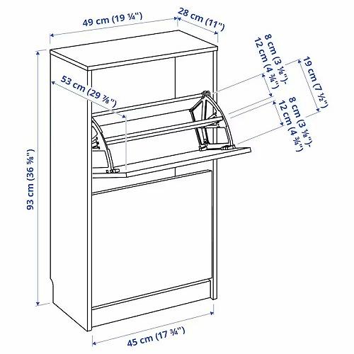 イケア（IKEA） シューズボックス2段 ホワイト 49x28x93cm m50530257