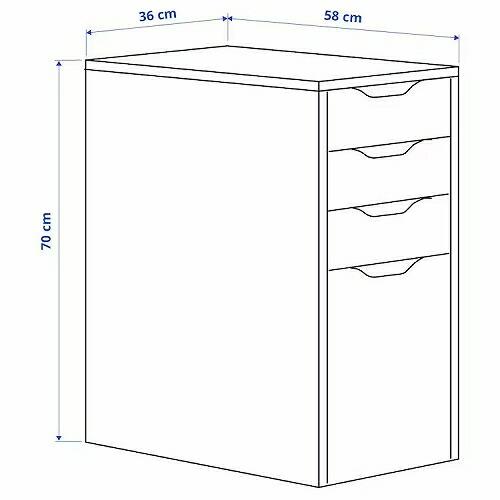 IKEA ALEX 引き出しユニット イケア（IKEA） 引き出しユニット ハンギングフォルダー用収納部付き