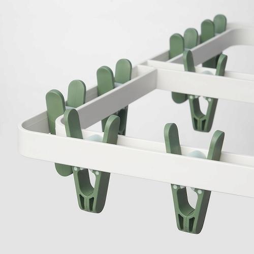 イケア（IKEA） 物干し用ハンガー 洗濯バサミ24個付き グリーン