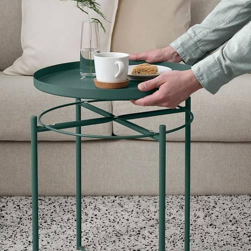 イケア（IKEA） トレイテーブル ダークグレーグリーン 45x53cm