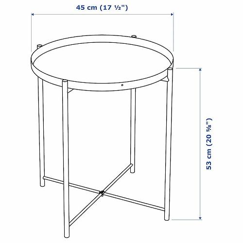 イケア（IKEA） トレイテーブル ダークグレーグリーン 45x53cm