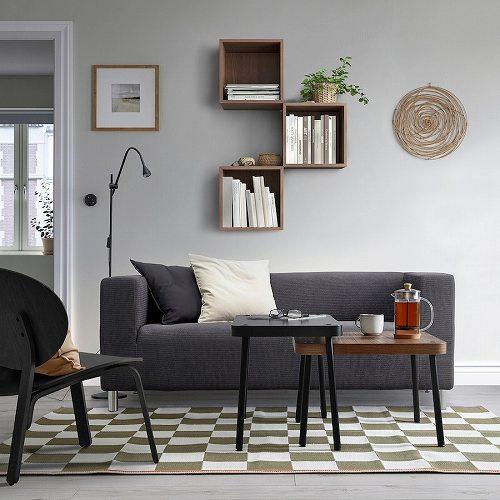 イケア（IKEA） ネストテーブル2点セット グレー ウォールナット調