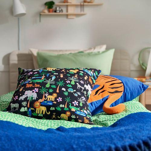 イケア（IKEA） 掛け布団カバー＆枕カバー グリーン クロコダイル 