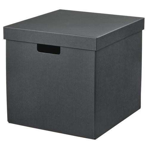 イケア（IKEA） 収納ボックス ふた付き チャコール 32×35×31cm
