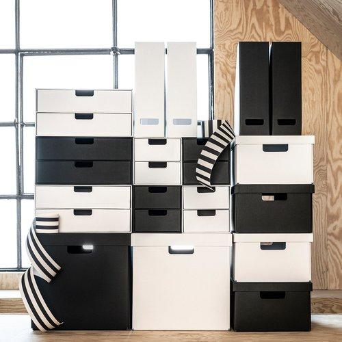 イケア（IKEA） 収納ボックス ふた付き チャコール 32×35×31cm