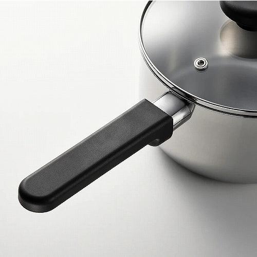 専用Queen ステンレススチール 片手鍋 蓋付き２個 イケア（IKEA） 片手鍋 ふた付きクリアガラスステンレススチール2L