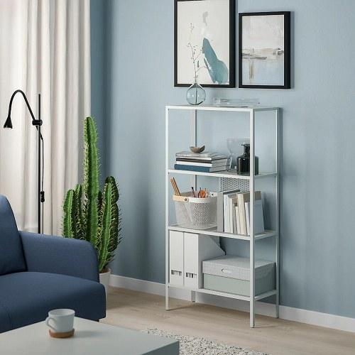 イケア（IKEA） シェルフユニット メタル ホワイト 60x25x116cm