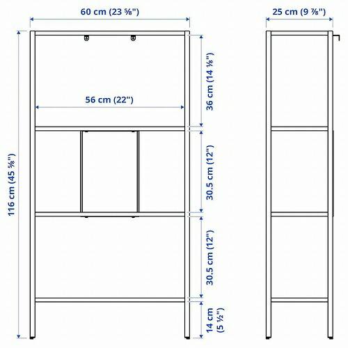イケア（IKEA） シェルフユニット メタル ホワイト 60x25x116cm
