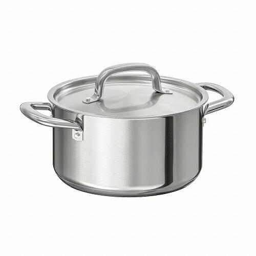 イケア（IKEA） 鍋 ふた付き ステンレススチール 3.0L 両手鍋