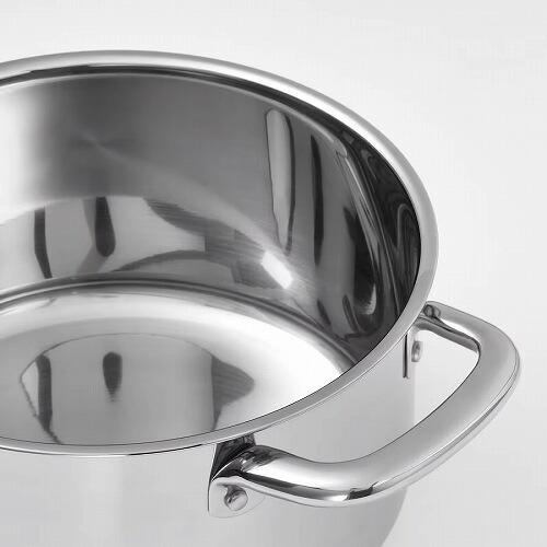 イケア（IKEA） 鍋 ふた付き ステンレススチール 3.0L 両手鍋