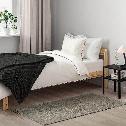 イケア（IKEA） ラグ 平織り ブラック ナチュラル 80x150cm m60528881