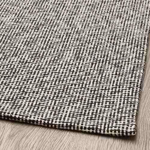 イケア（IKEA） ラグ 平織り ブラック ナチュラル 80x150cm m60528881