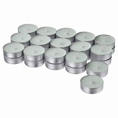 IKEA イケア アロマティーライトキャンドル シダーウッド＆バニラ ペールグレーグリーン 30個 3.5 時間 m60533627