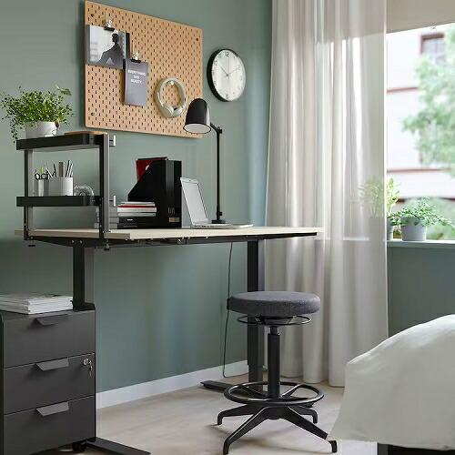 イケア IKEA デスクトップシェルフ ブラック 黒 49x15cm m60541571