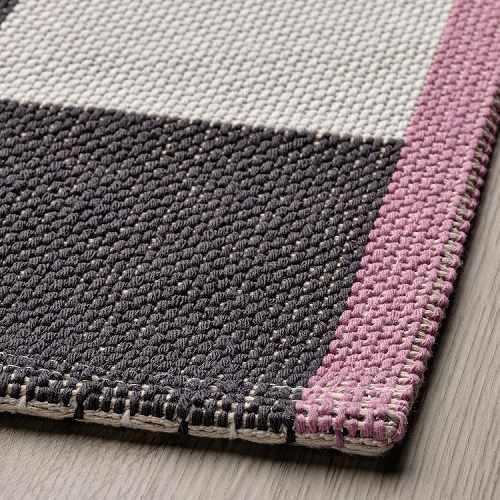 新品　IKEA KLASSRUM クラスルム　平織りラグ 133x195cm イケア（IKEA） ラグ 平織り ホワイト 白 ブラック 黒 133x195cm