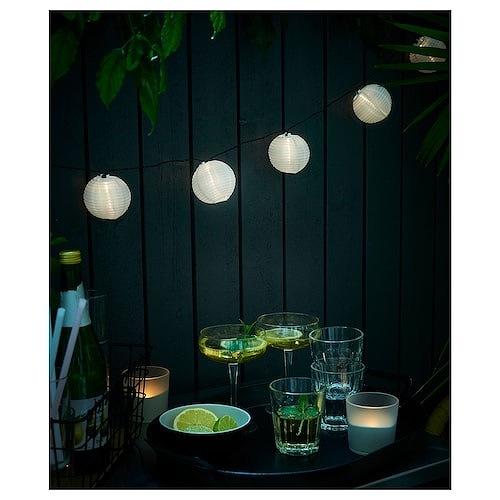 イケア（IKEA） LEDライトチェーン 全24球 屋外用 太陽電池式 ボール