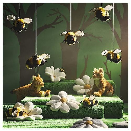 イケア（IKEA） クッション 花形 ホワイト 47x8cm m60576787 SKOGSDUVA