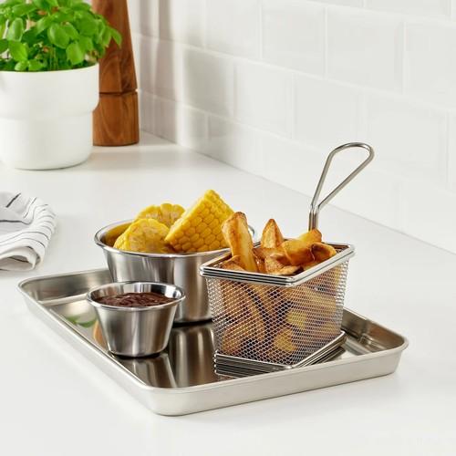 イケア（IKEA） サービングトレイ ステンレススチール 30x20cm