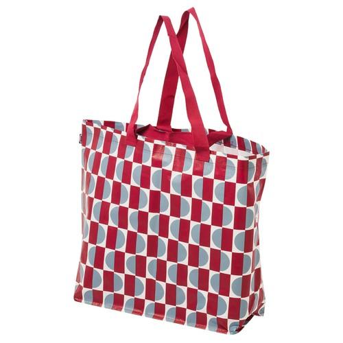 イケア（IKEA） キャリーバッグ レッド ブルー/模様入り 45x18x45 cm