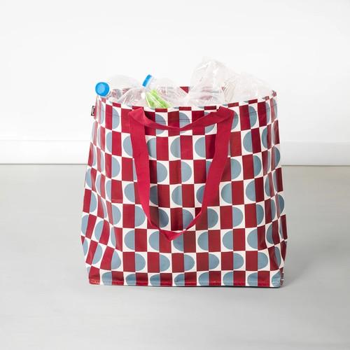 イケア（IKEA） キャリーバッグ レッド ブルー/模様入り 45x18x45 cm