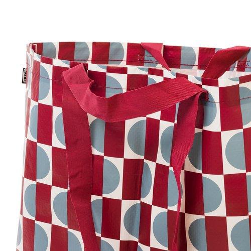 イケア（IKEA） キャリーバッグ レッド ブルー/模様入り 45x18x45 cm