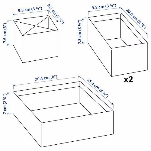 IKEA イケア ボックス4個セット  模様入り  マルチカラー m70523294 LYSMASK リースマスク｜clair-kobe｜07