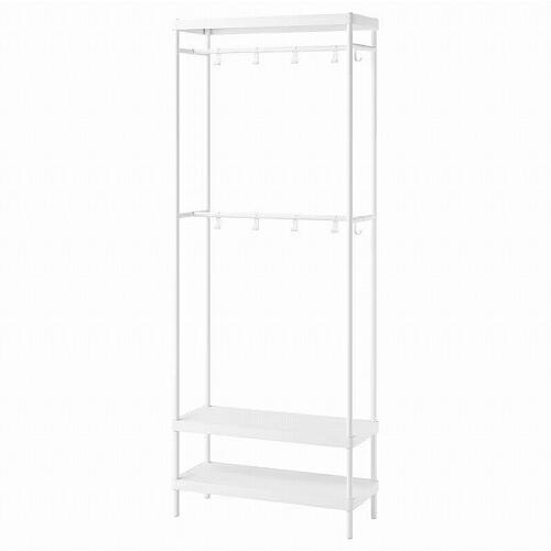 イケア（IKEA） コートラック 靴収納ユニット付き ホワイト白