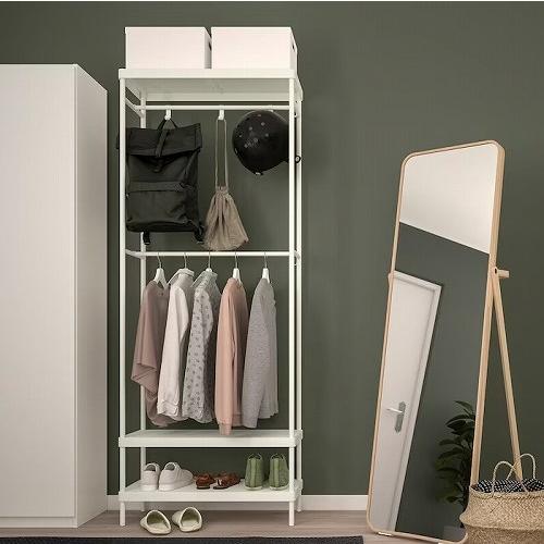 イケア（IKEA） コートラック 靴収納ユニット付き ホワイト白