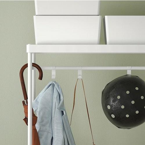イケア（IKEA） コートラック 靴収納ユニット付き ホワイト白