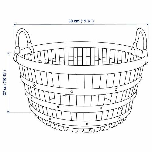 IKEA イケア バスケット ポプラ ハンドメイド 50x27cm m70551140 VAXTHUS ヴェクストフス｜clair-kobe｜06