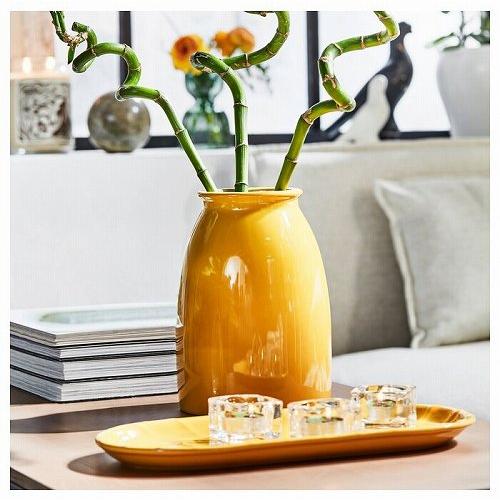イケア（IKEA） 花瓶 ブライトイエロー 21cm m70559551 KOPPARBJORK
