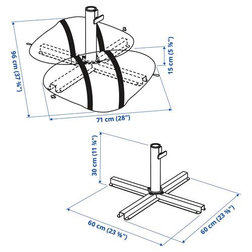 イケア（IKEA） パラソル土台 サンドバッグ付き ダークグレー 60x60cm
