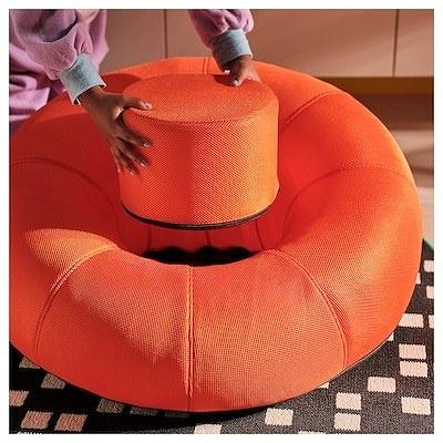 イケア（IKEA） 膨らまし式ゲーミングラウンジチェア ブライトオレンジ