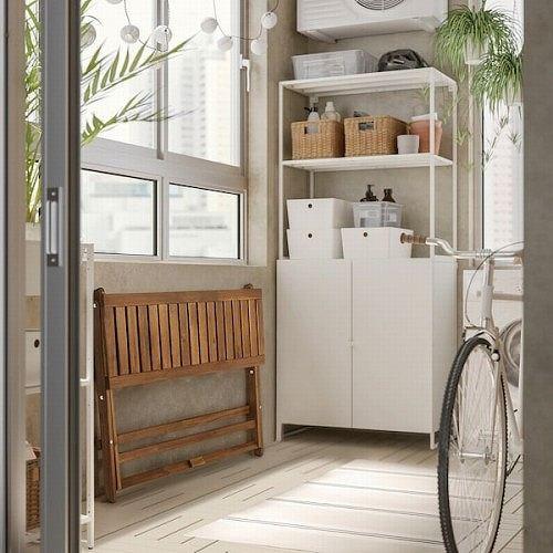 イケア（IKEA） 折りたたみテーブル ライトブラウンステイン 108x37cm